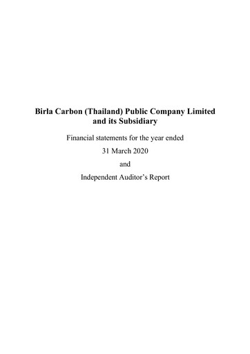 Vorschaubild Birla Carbon (Thailand) Finanzmitteilung fy2020