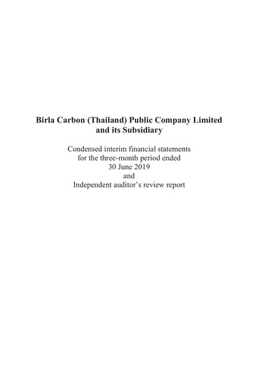 Thumbnail Birla Carbon (Thailand) Quarterly Report 2019-q1