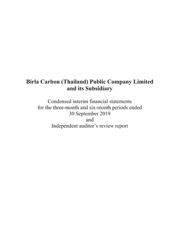 Thumbnail Birla Carbon (Thailand) Quarterly Report 2019-q2