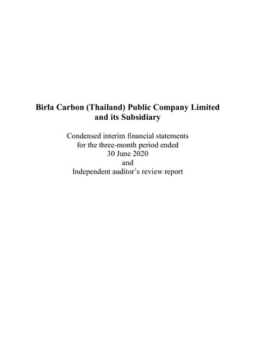Thumbnail Birla Carbon (Thailand) Quarterly Report 2020-q1