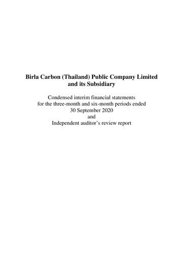 Thumbnail Birla Carbon (Thailand) Quarterly Report 2020-q2