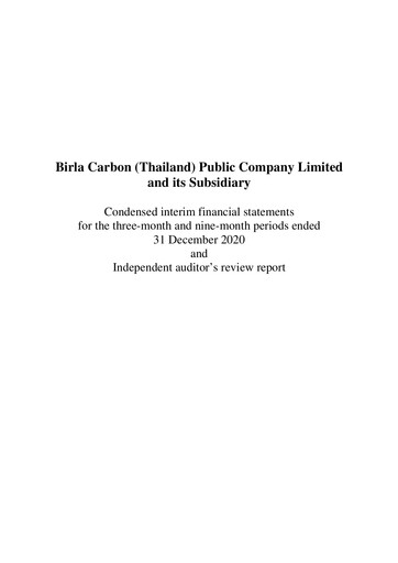 Thumbnail Birla Carbon (Thailand) Quarterly Report 2020-q3