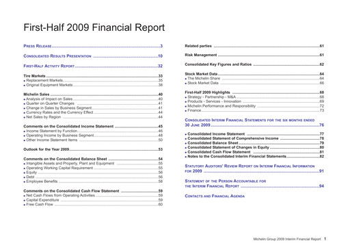 Thumbnail Michelin Half-year Report 2009-h1