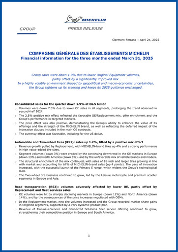 Thumbnail Michelin Quarterly Report 2025-q1