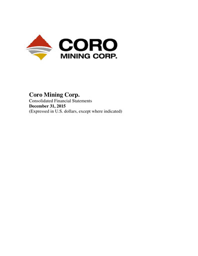 Thumbnail Marimaca Copper Financial Statement 2015