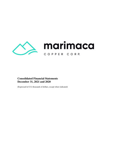 Thumbnail Marimaca Copper Financial Statement 2021