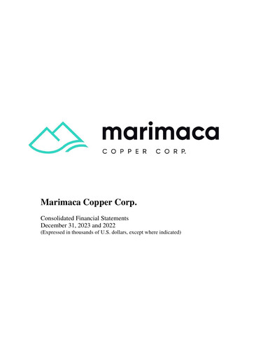 Thumbnail Marimaca Copper Financial Statement 2023