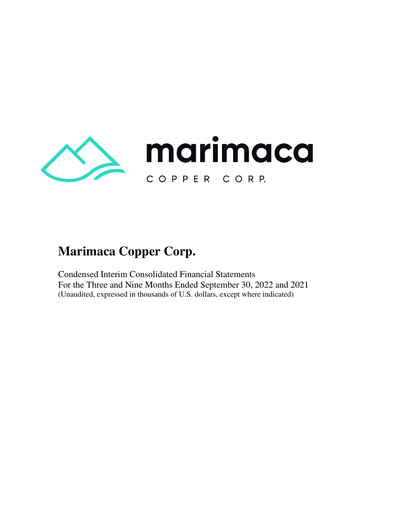 Thumbnail Marimaca Copper Quarterly Report 2022-q3