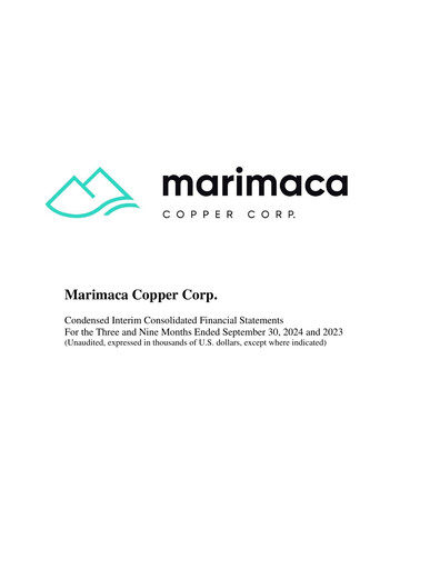 Thumbnail Marimaca Copper Quarterly Report 2024-q3