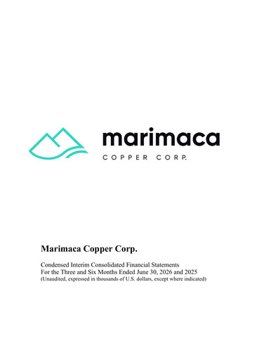 Thumbnail Marimaca Copper Quarterly Report 2026-q2