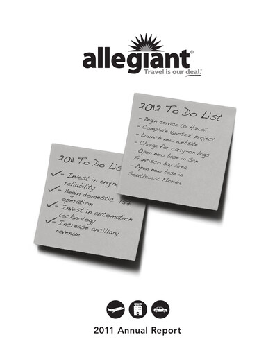 Thumbnail Allegiant Travel Company Annual Report 2011