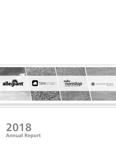 Thumbnail Allegiant Travel Company Annual Report 2018