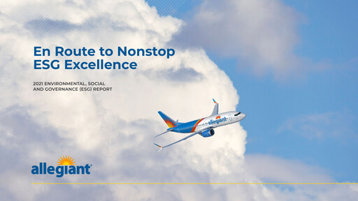 Thumbnail Allegiant Travel Company ESG Report 2021
