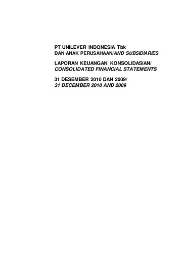 Thumbnail Unilever Indonesia Financial Statement 2010