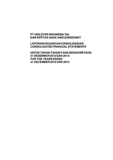 Thumbnail Unilever Indonesia Financial Statement 2015