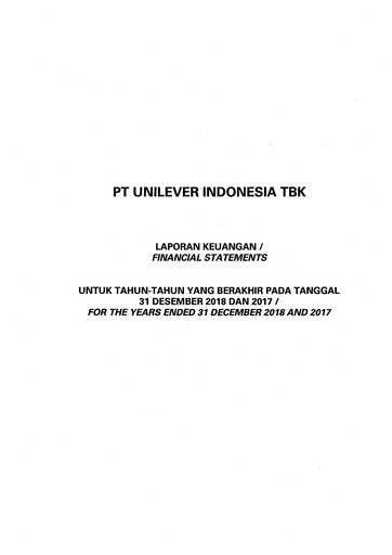 Thumbnail Unilever Indonesia Financial Statement 2018