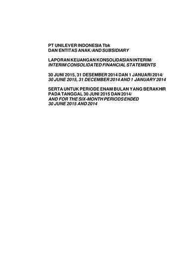 Miniature Unilever Indonesia Rapport semestriel 2015-h1