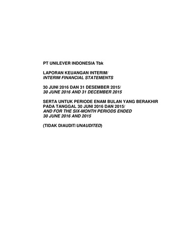 Miniature Unilever Indonesia Rapport semestriel 2016-h1