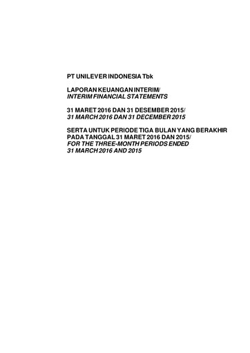 Miniature Unilever Indonesia Rapport trimestriel 2016-q1