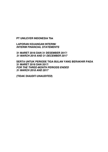 Miniature Unilever Indonesia Rapport trimestriel 2018-q1