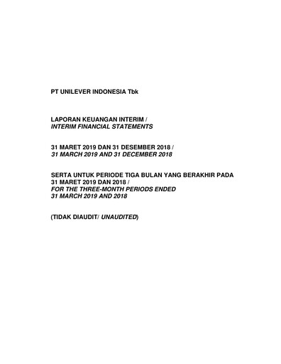 Miniature Unilever Indonesia Rapport trimestriel 2019-q1