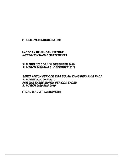 Miniature Unilever Indonesia Rapport trimestriel 2020-q1
