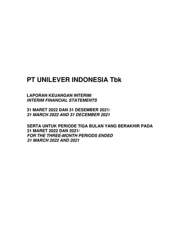 Miniature Unilever Indonesia Rapport trimestriel 2022-q1