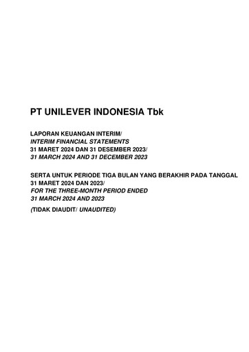 Miniature Unilever Indonesia Rapport trimestriel 2024-q1