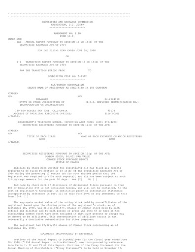 Thumbnail KLA Annual Report 1998