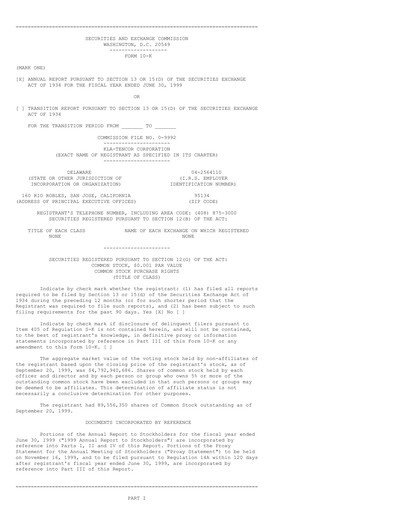 Thumbnail KLA Annual Report 1999