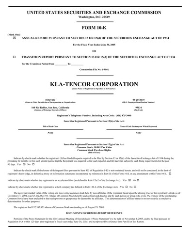 Thumbnail KLA Annual Report 2005