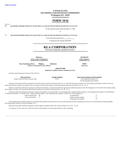 Thumbnail KLA Quarterly Report 2020-q4