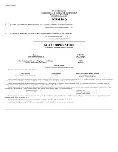 Thumbnail KLA Quarterly Report 2021-q4