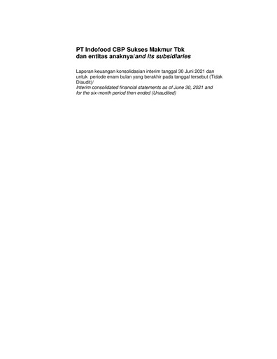Miniature Indofood CBP Rapport semestriel 2021-h1