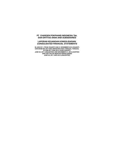 Thumbnail Charoen Pokphand Indonesia Half-year Report 2011-h1