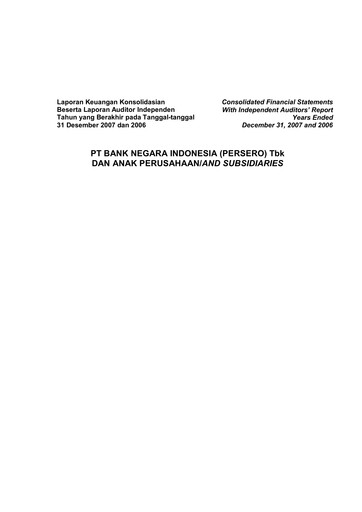 Vorschaubild Bank Negara Indonesia
 Finanzmitteilung 2007