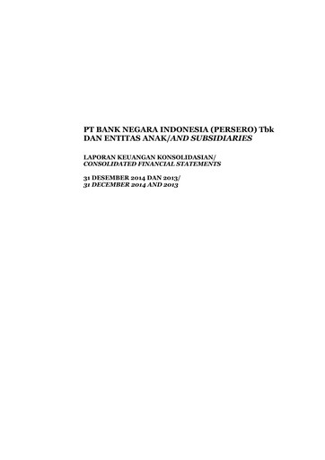 Vorschaubild Bank Negara Indonesia
 Finanzmitteilung 2014