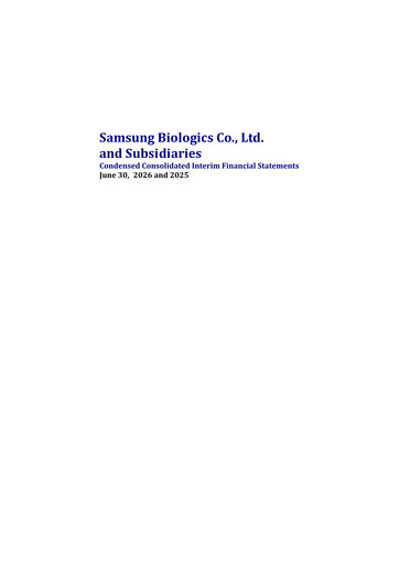 Thumbnail Samsung Biologics
 Financial Statement 2026-h1