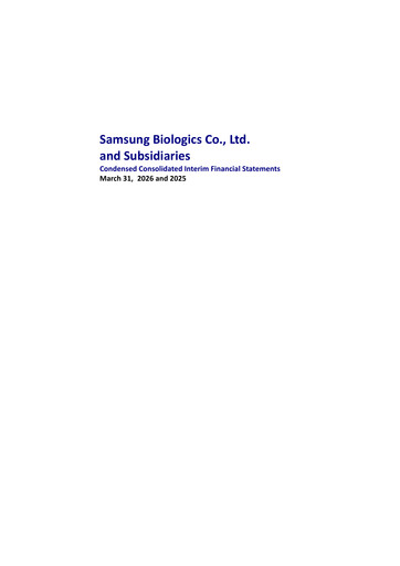 Miniature Samsung Biologics
 Bilan financier 2026-q1