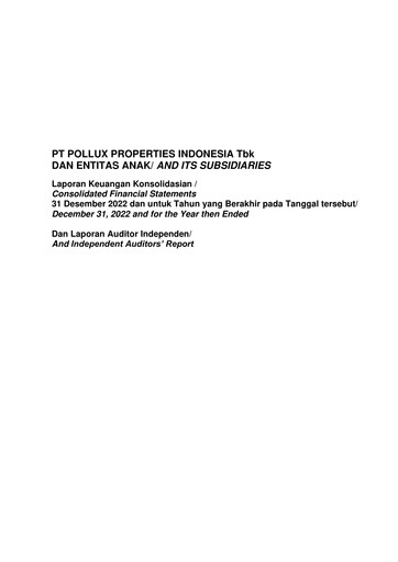 Thumbnail Pollux Properti Indonesia Financial Statement 2022