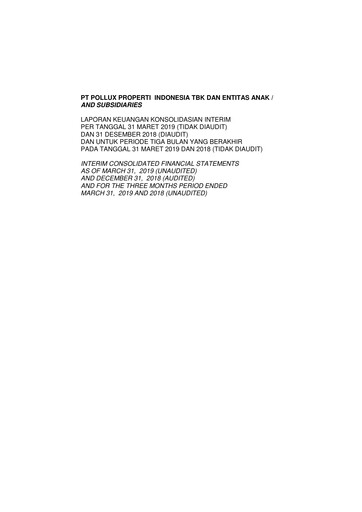 Thumbnail Pollux Properti Indonesia Quarterly Report 2019-q1