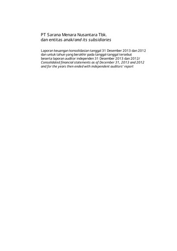 Thumbnail Sarana Menara Nusantara
 Financial Statement 2013
