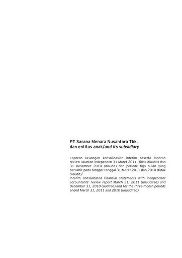 Thumbnail Sarana Menara Nusantara
 Quarterly Report 2011-q1