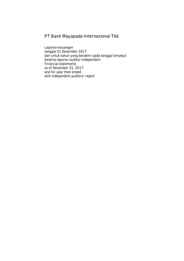 Thumbnail Bank Mayapada Internasional Financial Statement 2017