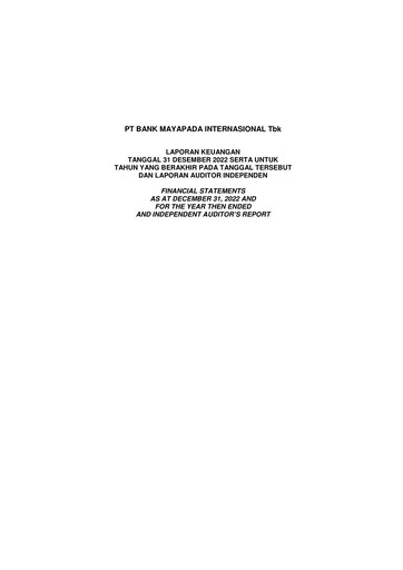 Thumbnail Bank Mayapada Internasional Financial Statement 2022