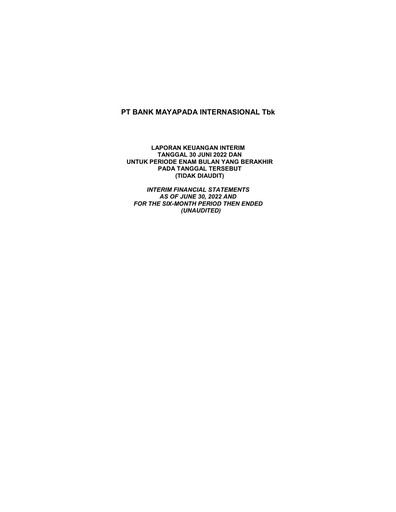 Thumbnail Bank Mayapada Internasional Half-year Report 2022-h1