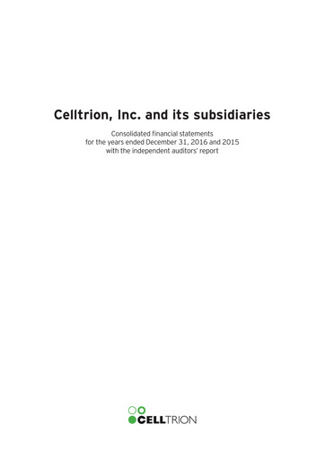 Thumbnail Celltrion
 Financial Statement 2015-2016