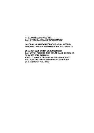 Miniature Bayan Resources
 Rapport trimestriel 2021-q1