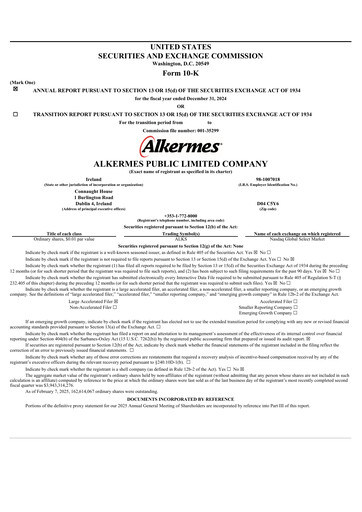 Thumbnail Alkermes Annual Report 2024