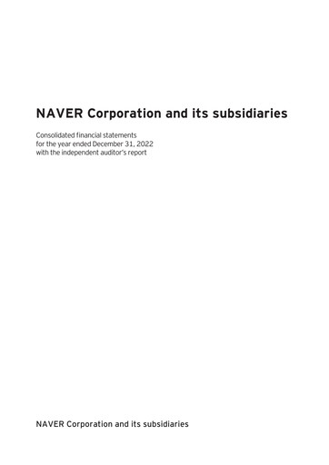 Thumbnail Naver Financial Statement 2022